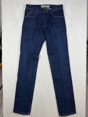 Ariat 30W 36 M1 Vintage Straight Leg Starched Men's Dark Blue Denim Jeans